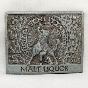 Schlitz Malt Liquor Belt Buckle - Retro Brewery Beer Collectible -‎ Bull Design